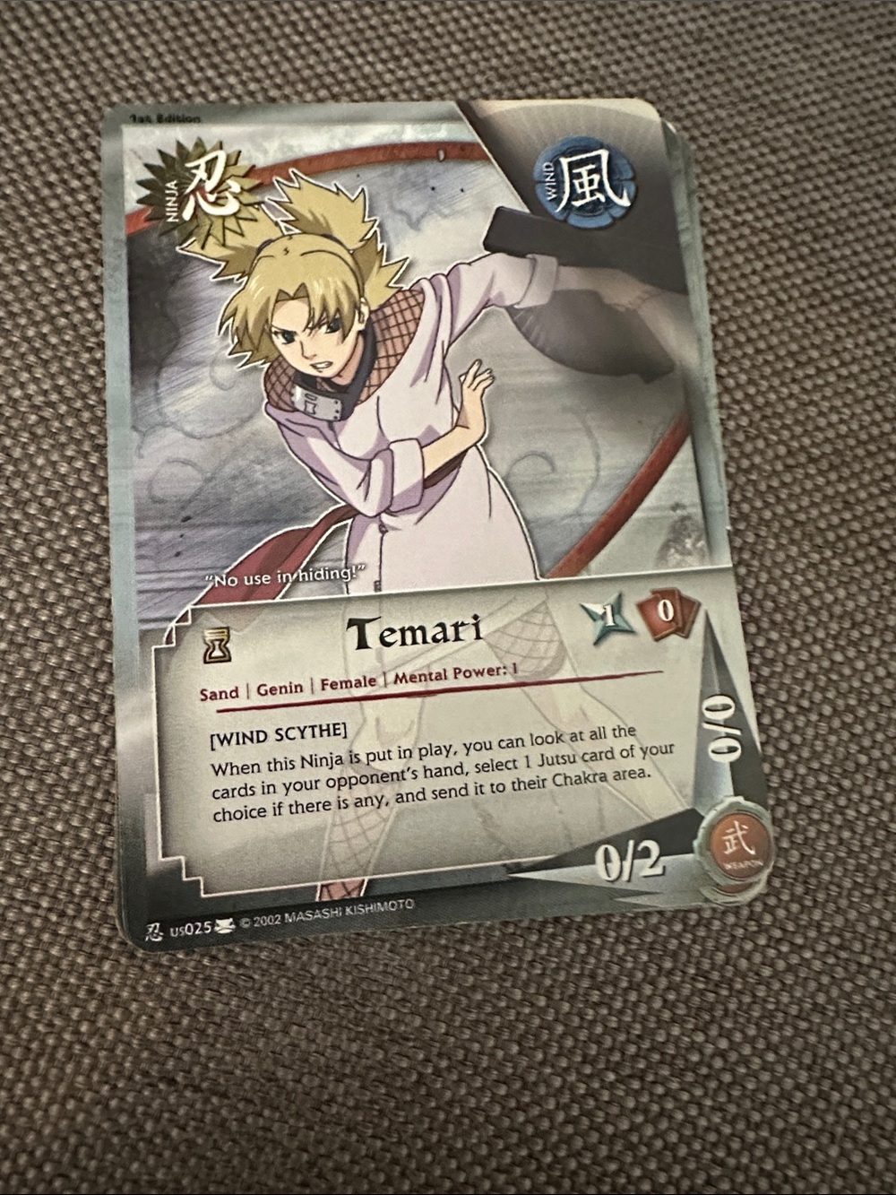 Naruto CCG, Set 6 Eternal Rivalry: Temari N-US025 Trading Card